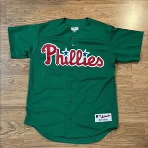 Majestic Green Phillies Saint Patrick’s Day jersey size large